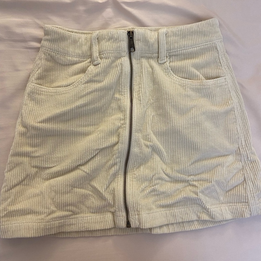 AE High-waisted A-line mini corduroy skirt